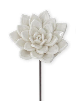 9.25" Ceramic Flower Pick - White - Choose Your Favorite Style