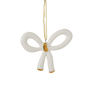 Luella Bow Ornament - White