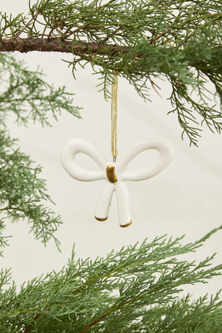 Luella Bow Ornament - White