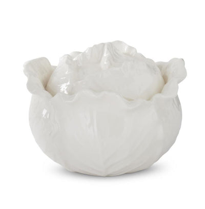 White Lidded Cabbage Bowl
