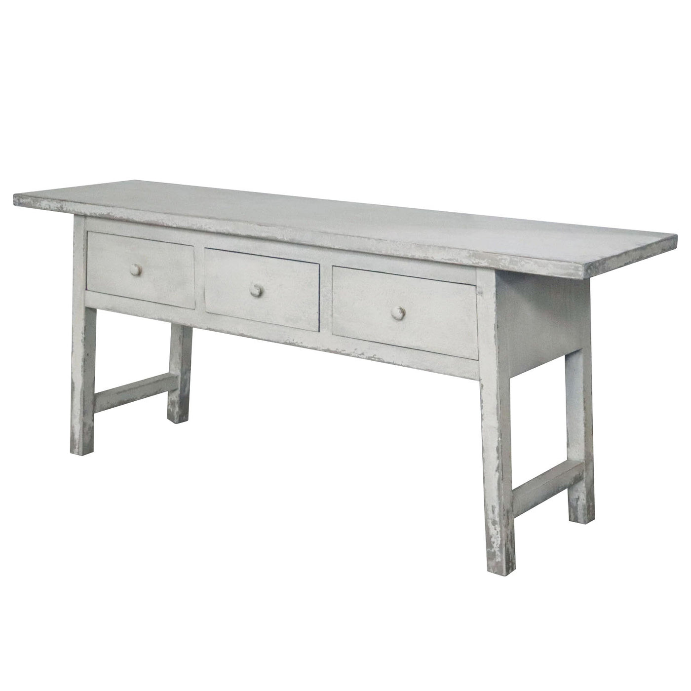 White Distressed Reclaimed Wood Console Table