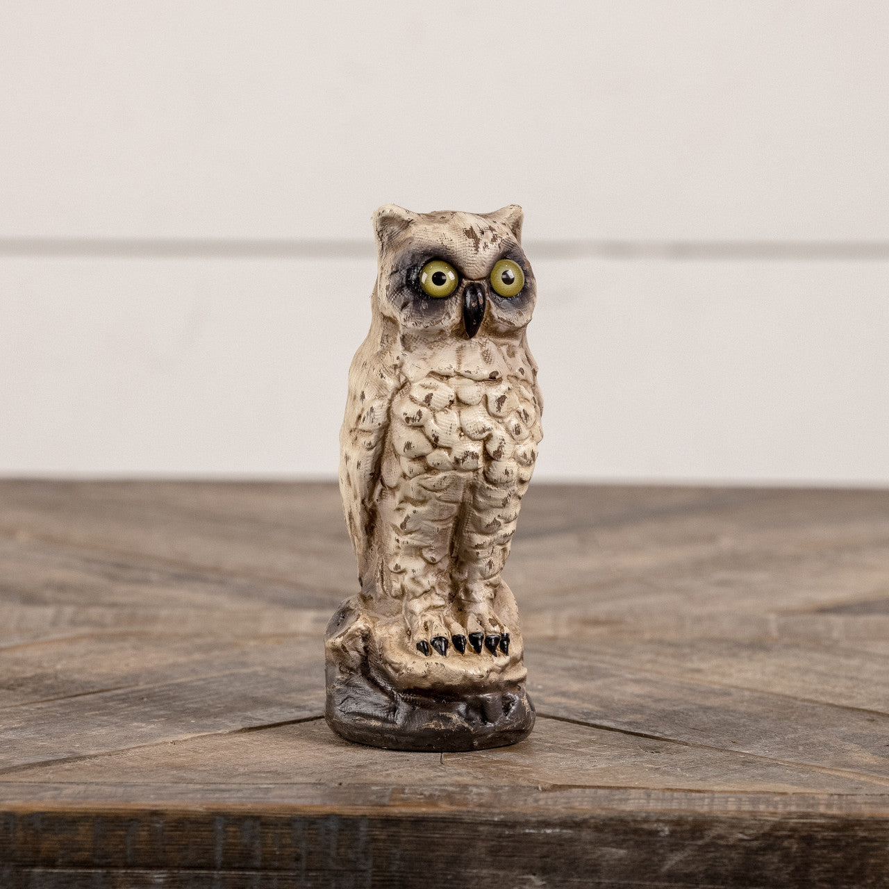 Vintage Style Paper Mache White Owl