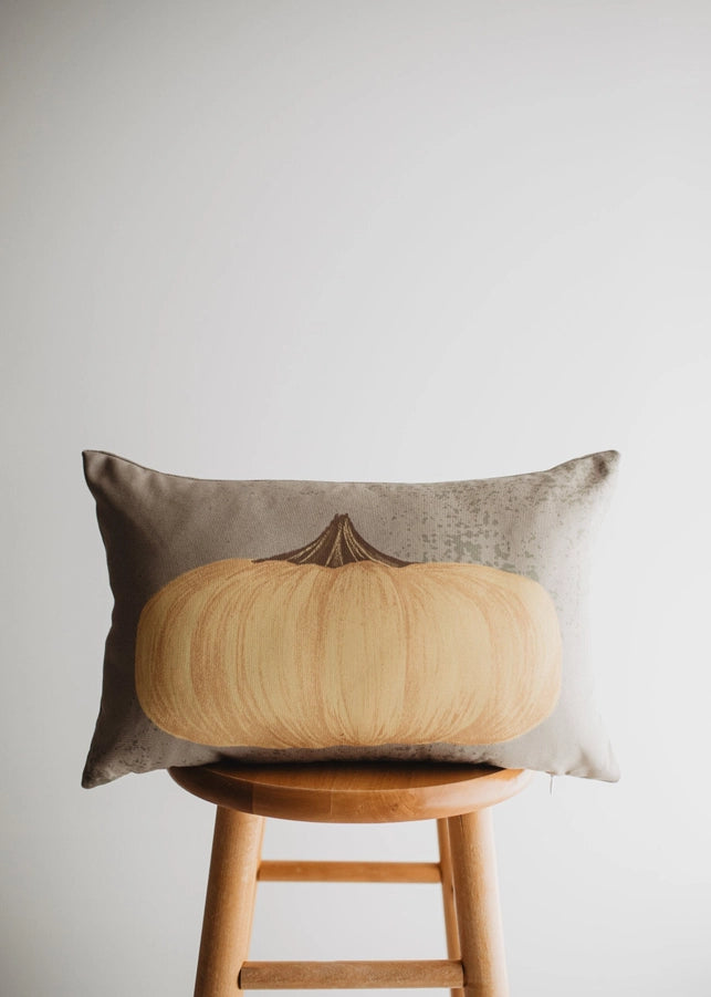 The Primitive Flat Yellow Pumpkin Pillow Cover - Choose Size