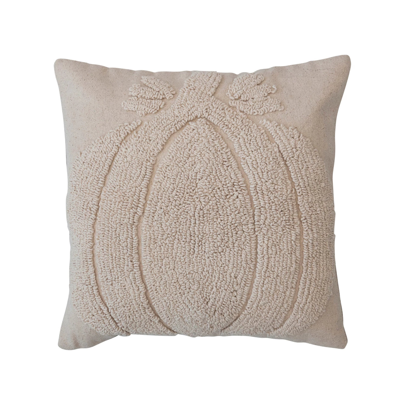 18" White on White Pumpkin Pillow