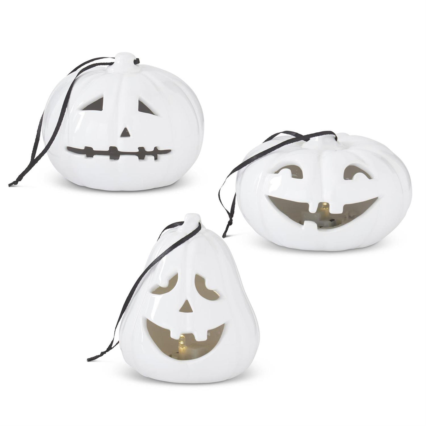 Handmade White Ceramic Jack O Lantern - Choose Style