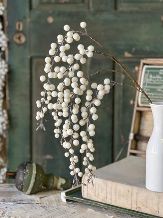 35" Icy Snowdrop Berry Hanging