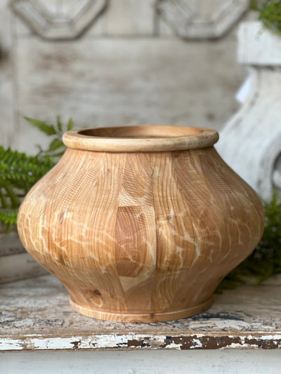 The Hawthorne Wooden Vessel Vase  - 9.25" x 13"