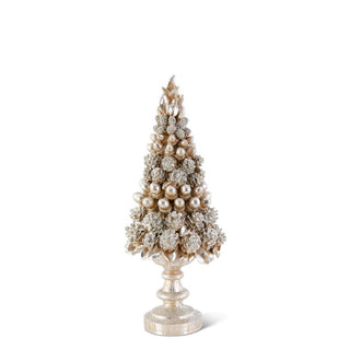 Glittered Pinecone and Acorn Tree on Pedestals - Choose Size