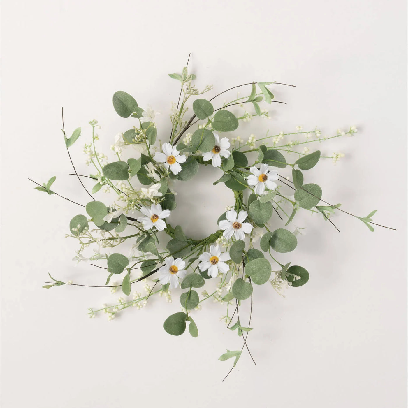 Wild Daisy Candle Ring Wreath