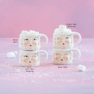 Glitterville Mrs. Papa Noel Mug, White – Choose Style