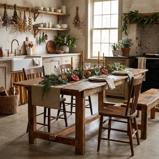 French Style Reclaimed Wood Farmhouse Dining Table - Choose Size
