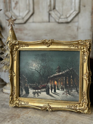 Winter Township and Warm Tidings Framed Canvas - 12.5 x 10.5