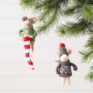 Felted Wool Holiday Mouse - Choose Style