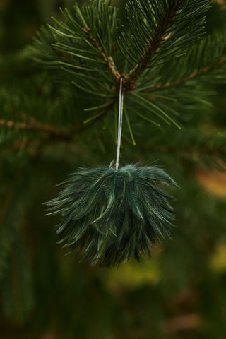 6" Wispy Green Feather Ornament