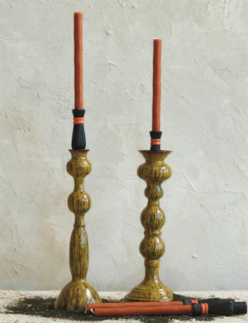 Set of 2 Witch Broom Shaped Taper Candles