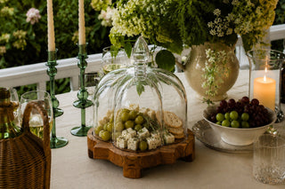 Quatrefoil Trivet Riser and Glass Dome - Sold Individually or as a Set