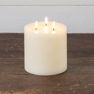 7" Triple Wick 3D Flame Candle