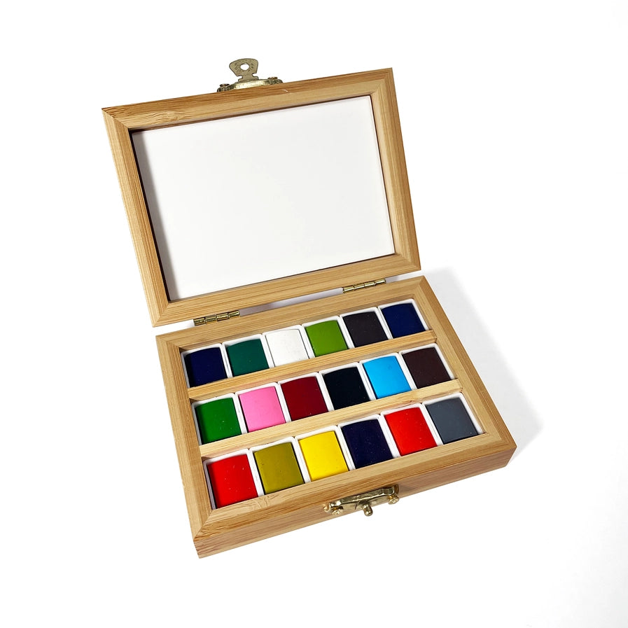 Watercolor Paint Set in Wooden Case