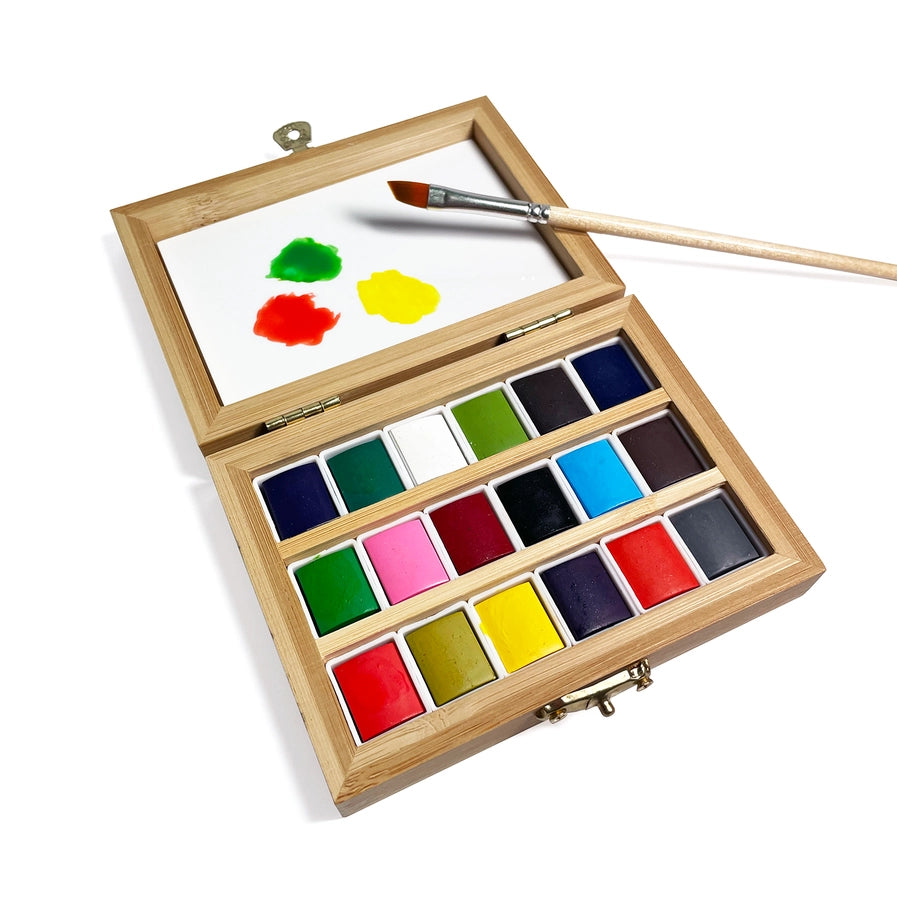 Watercolor Paint Set in Wooden Case