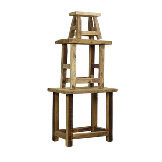 Set of 3 Reclaimed Wood Woodworkers Nesting Tables