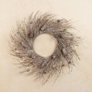 28" Snowy Twig w/ Pinecone Wreath