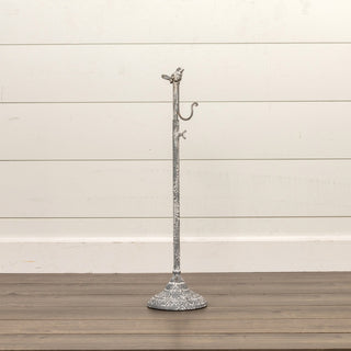Adjustable Weathered Wreath Stand with Bird