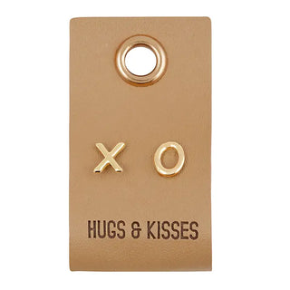 XO Kisses and Hugs on Leather Tag Earrings