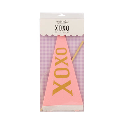 XOXO Valentine Felt Pennant - Light Pink