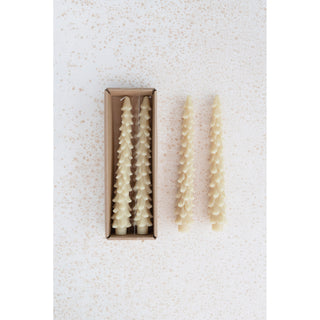 Unscented Ivory Tree Shape Taper Candles - Set of 2