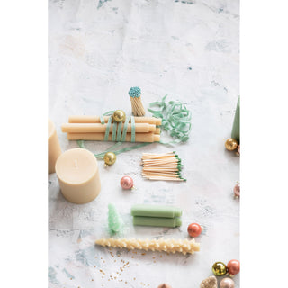 Unscented Ivory Tree Shape Taper Candles - Set of 2