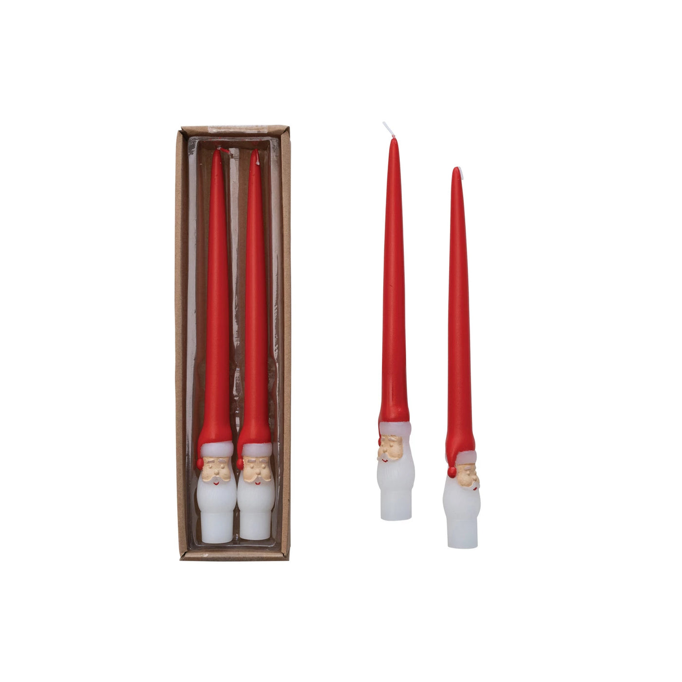 Set of 2 Santa Taper Candles