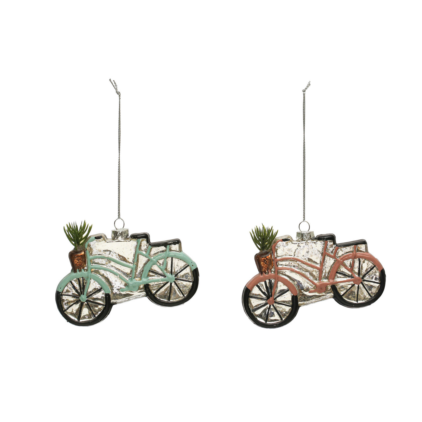 Glass Bicycle Ornament - Choose Color