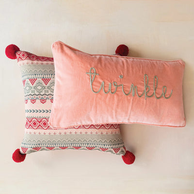 Twinkle Pink Velvet Lumbar Pillow