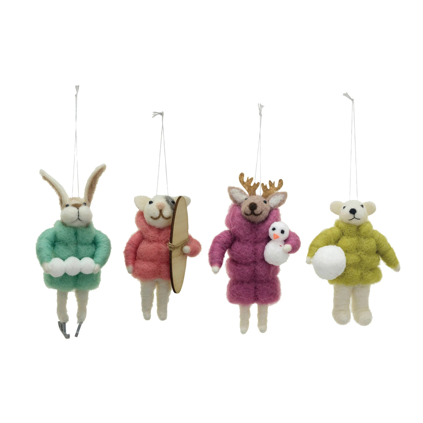 Woodland Friends Felt Ornaments - Choose Style