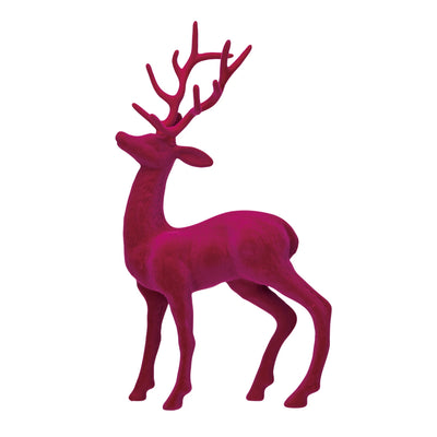 Flocked Pink Reindeer