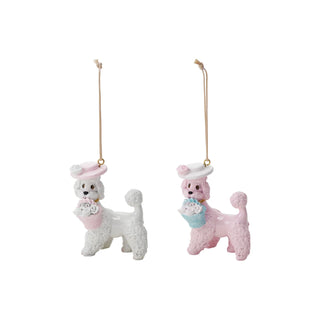 Resin Vintage Style Poodle Ornament - Choose Style