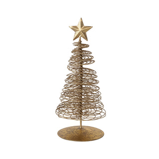 Gold Finish Wire Christmas Tree with Star Topper - Choose Size