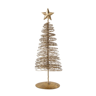 Gold Finish Wire Christmas Tree with Star Topper - Choose Size