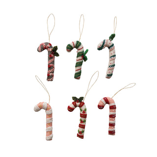 Handmade Felt Candy Cane Ornament - Choose Style