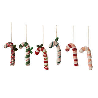Handmade Felt Candy Cane Ornament - Choose Style