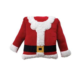 Woven Cotton Velvet Santa Coat Shaped Pillow