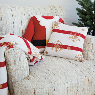 Woven Cotton Velvet Santa Coat Shaped Pillow