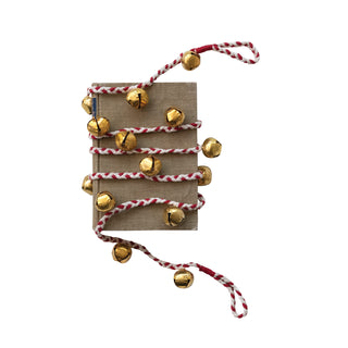 Metal Jingle Bell Garland with Red & White Braided Cord