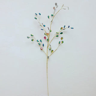 27.5" Faux Botanical Spray With Iridescent Acrylic Jewels