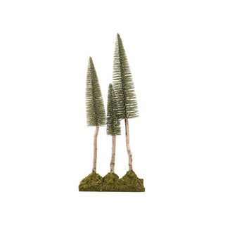 Bottle Brush Trees With Birch Wood Trunks & Moss Base