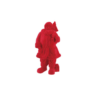 Flocked Resin Santa - Red