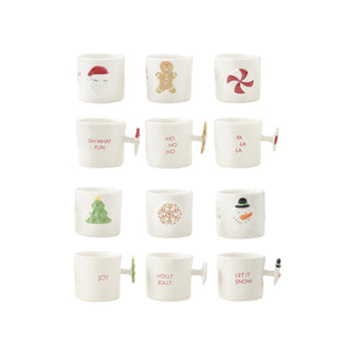 Hand-Painted Holiday Stoneware Mug - Choose Style