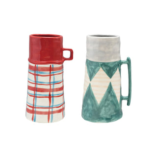 Hand-Painted Stoneware Thermos Mug/Vase - Choose Color