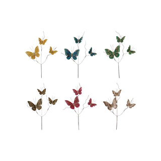 11.75" Faux Feather Butterfly Spray - Choose Color