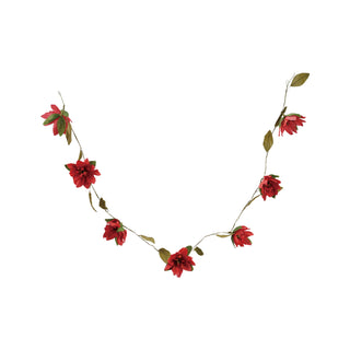 Handmade Paper Poinsettia Garland